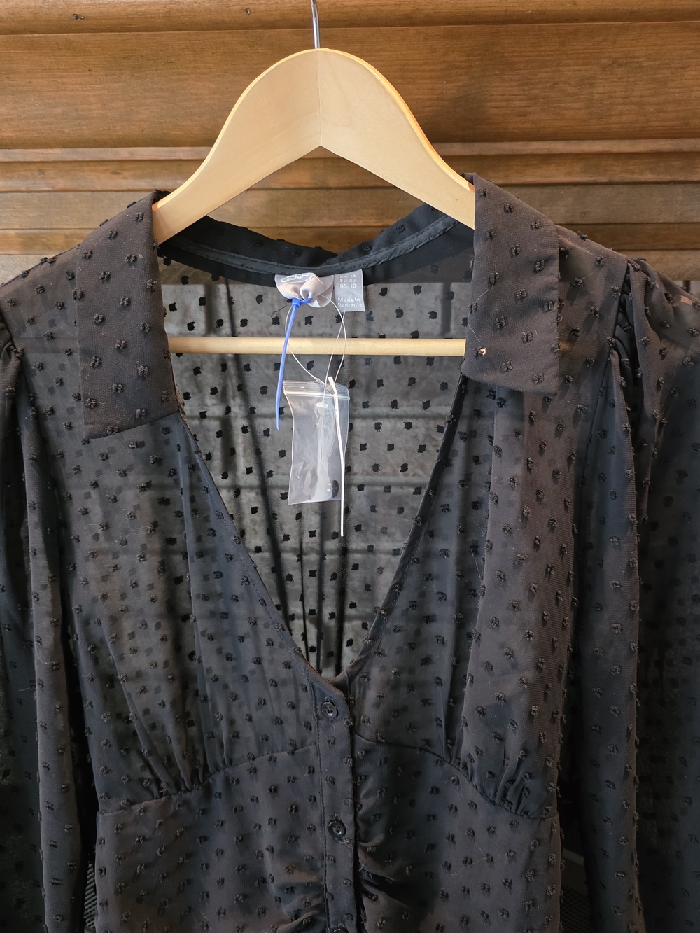 ASOS Black Button-Front Ruched Mini Dress - Picture 3 of 4